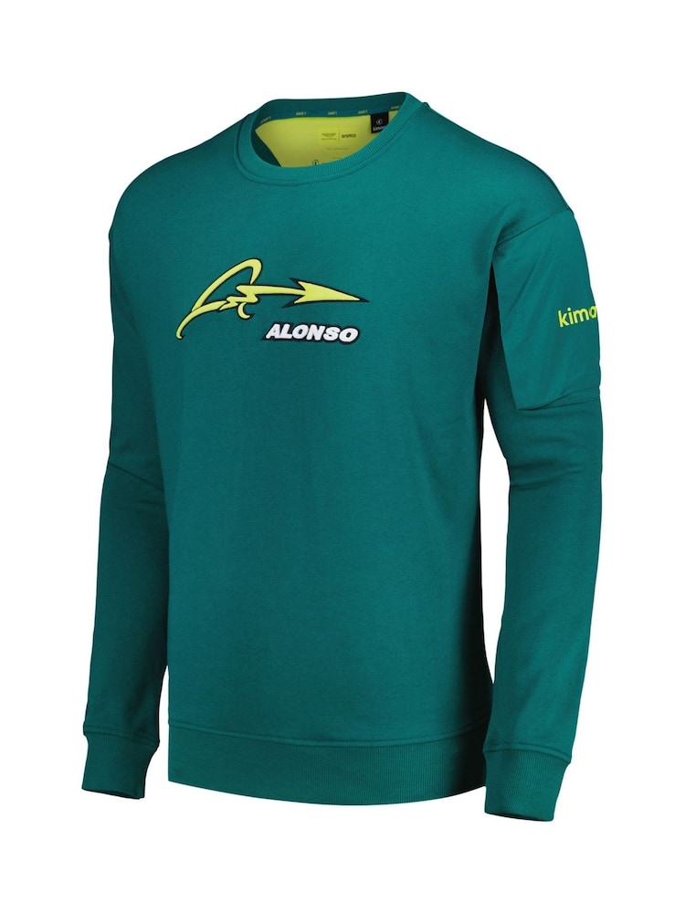 Fanatics Green F1 Aston Martin Cognizant F1 Official Kimoa Fernando Alonso Embroidery Sweatshirt - Image 2 of 3