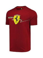 Puma Red F1 Scuderia Ferrari Race Big Shield 100% Cotton T-Shirt - Image 2 of 3