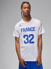 Nike Blue NBA France Olympics Name And Number Victor Wembanyama 100% Cotton T-Shirt - Image 1 of 2