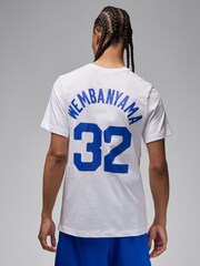 Nike Blue NBA France Olympics Name And Number Victor Wembanyama 100% Cotton T-Shirt - Image 2 of 2