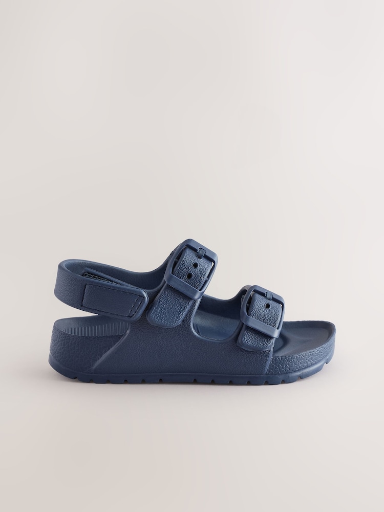 Navy Double Buckle Ankle Strap EVA Sandals - Image 1 of 6