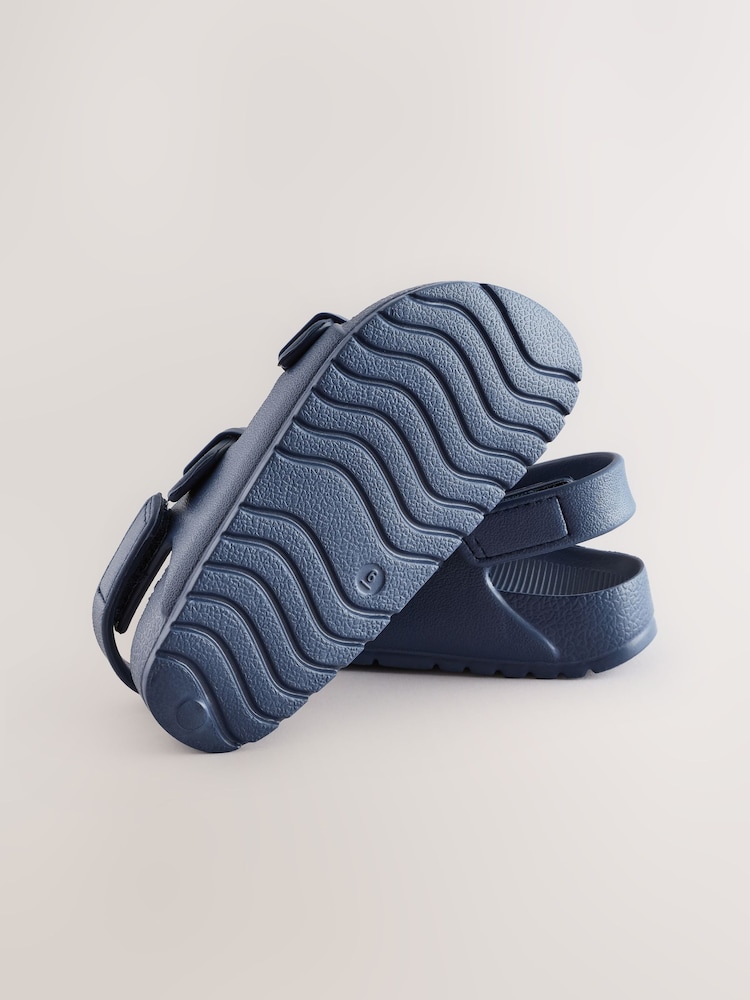 Navy Double Buckle Ankle Strap EVA Sandals - Image 4 of 6