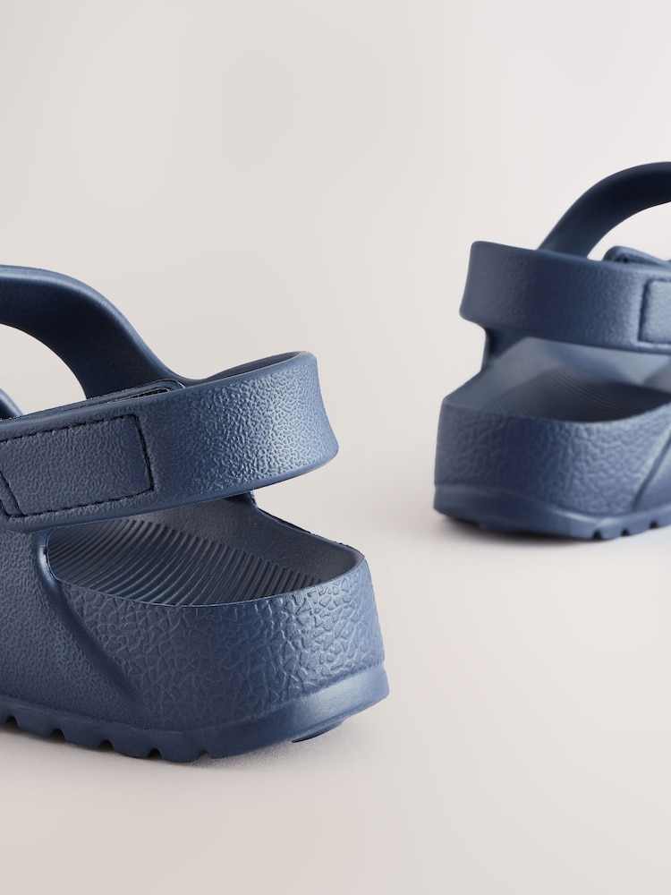 Navy Double Buckle Ankle Strap EVA Sandals - Image 5 of 6