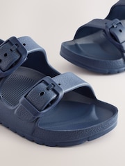 Navy Double Buckle Ankle Strap EVA Sandals - Image 6 of 6