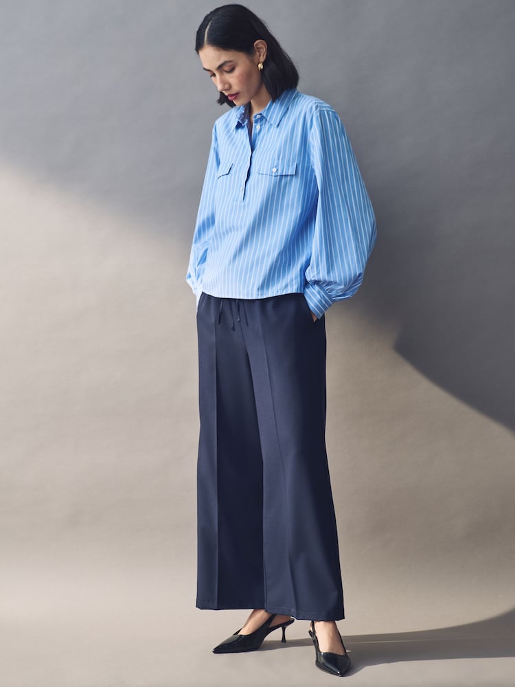 Emme Marella Blue Ipotesi Trousers - Image 1 of 4
