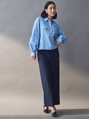 Emme Marella Blue Etna 100% Cotton Shirt - Image 2 of 4