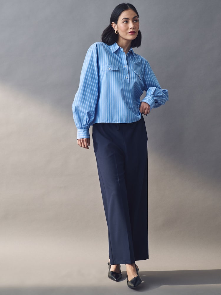Emme Marella Blue Etna 100% Cotton Shirt - Image 2 of 4