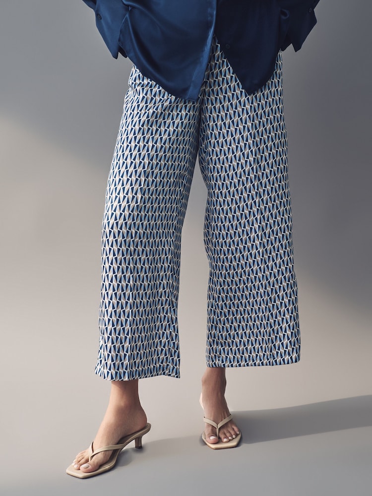 Emme Marella Blue Albi Geometric Trousers - Image 2 of 4