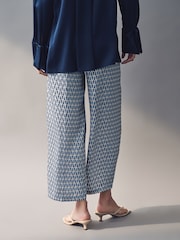 Emme Marella Blue Albi Geometric Trousers - Image 3 of 4