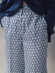 Emme Marella Blue Albi Geometric Trousers - Image 4 of 4