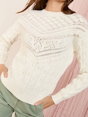Friends Like These Ivory Lace Trim Jumper - Image 2 of 4