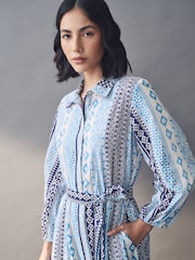Emme Marella Blue Tisana 100% Cotton Dress - Image 3 of 4