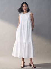 Emme Marella Nelson 100% Cotton White Dress - Image 1 of 5
