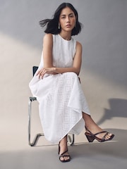 Emme Marella Nelson 100% Cotton White Dress - Image 2 of 5