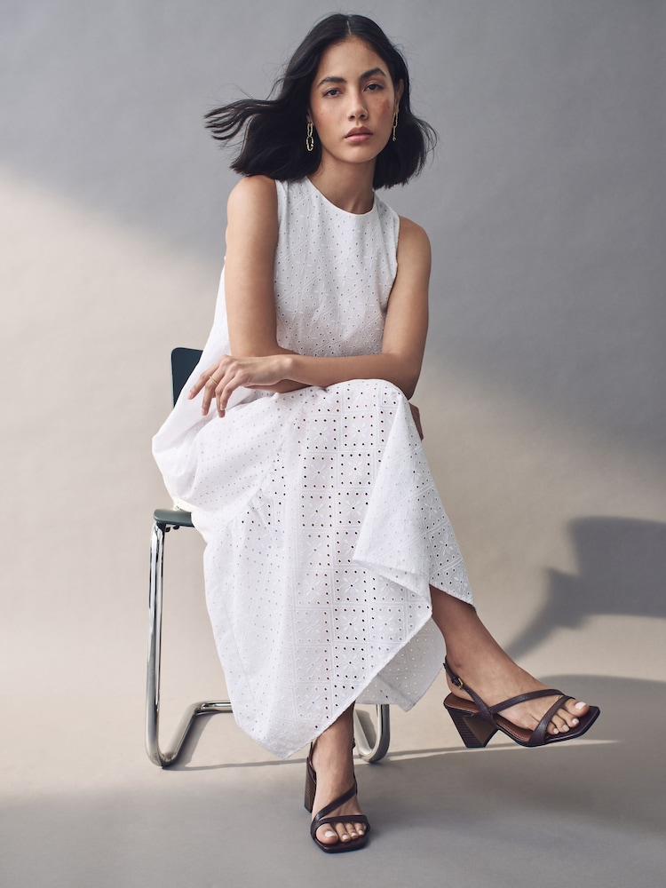 Emme Marella Nelson 100% Cotton White Dress - Image 2 of 5