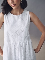 Emme Marella Nelson 100% Cotton White Dress - Image 4 of 5