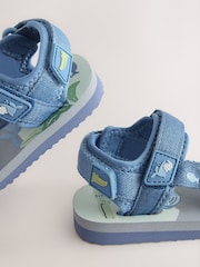 Blue Sea Print - Touch Fastening Adjustable Strap Tape Trekker Walking Sandals - Image 3 of 5
