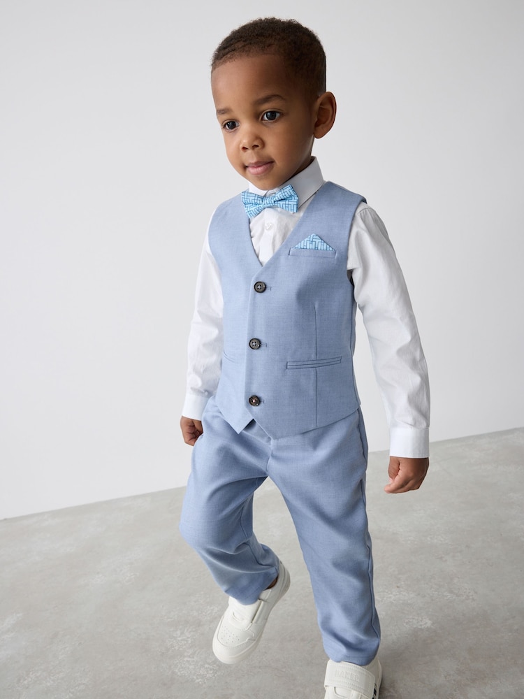 Голубой - Baker by Ted Baker Waistcoat Shirt And Trousers Set - Image 1 of 14