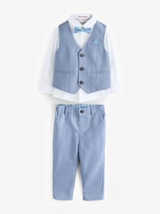 Голубой - Baker by Ted Baker Waistcoat Shirt And Trousers Set - Image 11 of 14