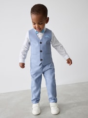 Голубой - Baker by Ted Baker Waistcoat Shirt And Trousers Set - Image 3 of 14