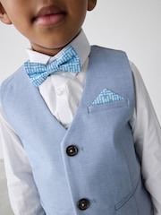 Голубой - Baker by Ted Baker Waistcoat Shirt And Trousers Set - Image 8 of 14
