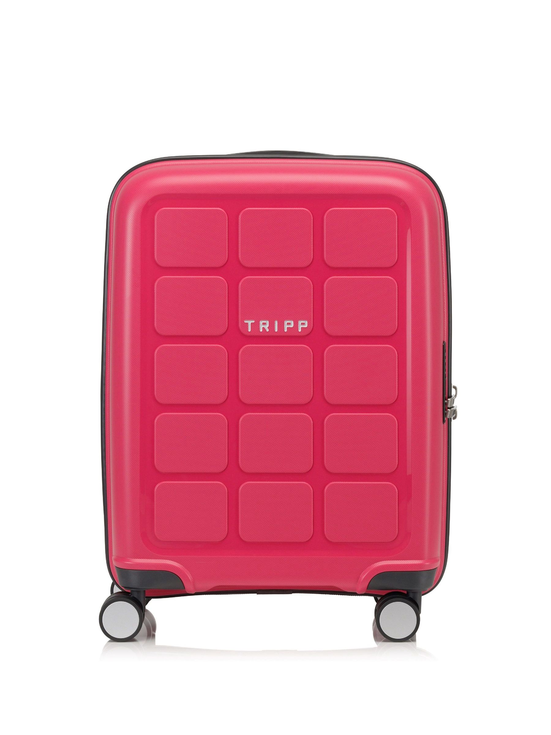 Tripp raspberry medium suitcase top