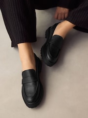 Black Extra Wide Fit Forever Comfort® Chunky Loafers - Image 1 of 8