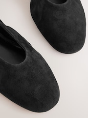 Black Suede Extra Wide Fit Forever Comfort® Leather Round Toe Ballerinas - Image 3 of 6