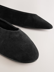 Black Suede Extra Wide Fit Forever Comfort® Leather Round Toe Ballerinas - Image 4 of 6