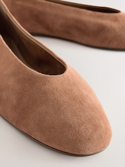 Tan Brown Suede Extra Wide Fit Forever Comfort® Leather Round Toe Ballerinas - Image 11 of 11