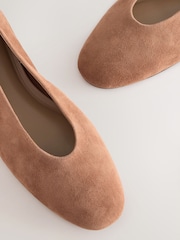 Tan Brown Suede Extra Wide Fit Forever Comfort® Leather Round Toe Ballerinas - Image 9 of 11