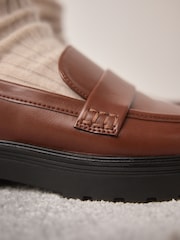 Tan Brown Extra Wide Fit Forever Comfort® Chunky Loafers - Image 3 of 8