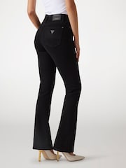 Guess High Rise Patterned Flare Leg 100% Cotton Black Jeans - Image 2 of 5
