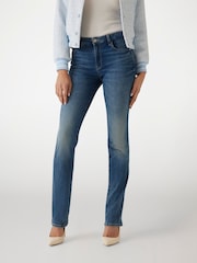 Guess Blue Mid Rise Straight Leg 100% Cotton Jeans - Image 1 of 4