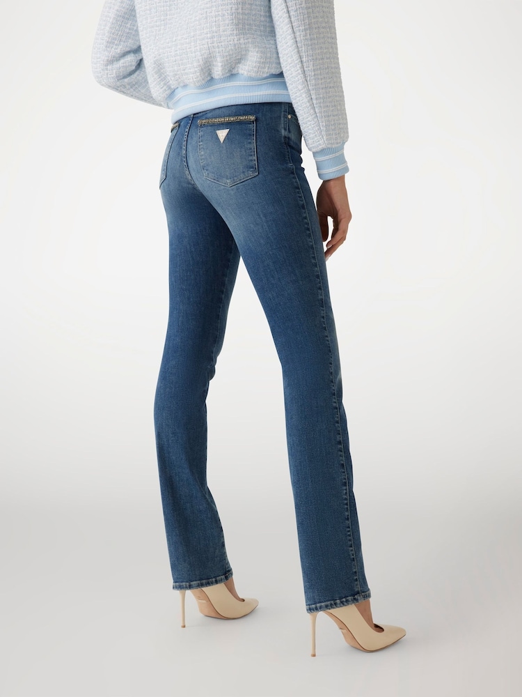 Guess Blue Mid Rise Straight Leg 100% Cotton Jeans - Image 2 of 4