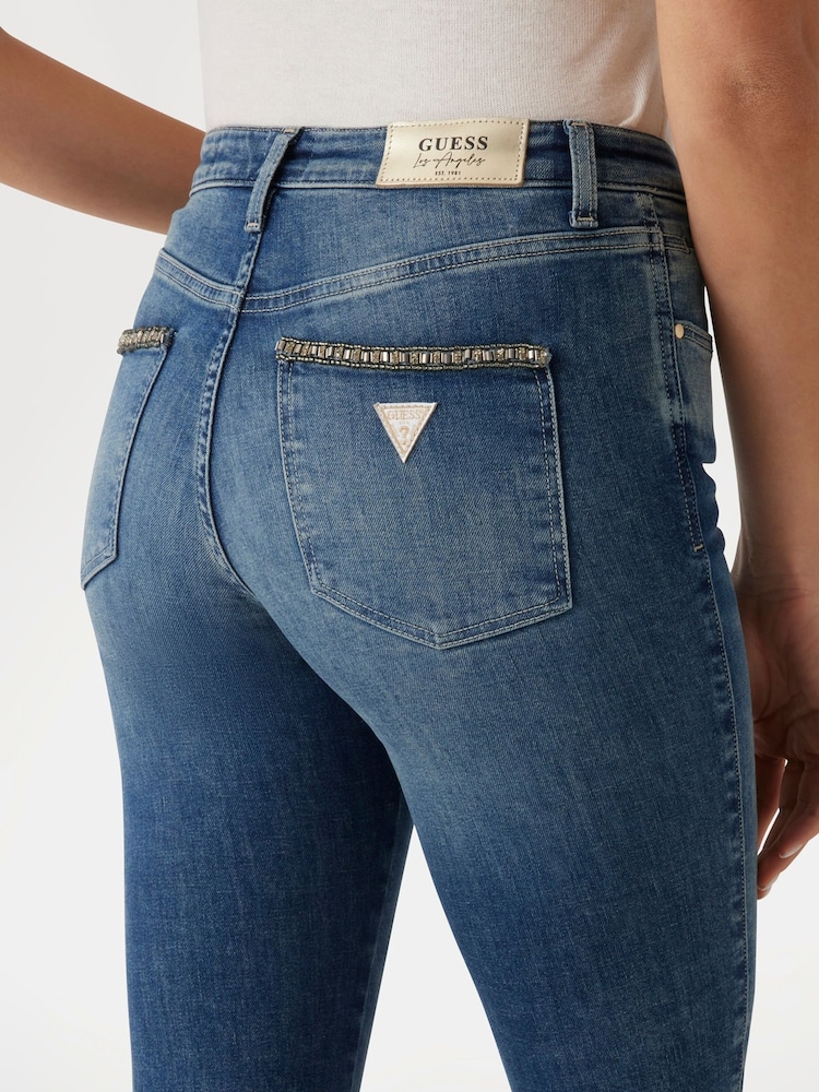 Guess Blue Mid Rise Straight Leg 100% Cotton Jeans - Image 4 of 4
