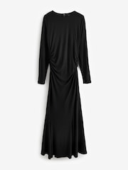 Guess Drew Knitted Long Sleeve Bodycon 100% Cotton Black Dress - Image 6 of 6