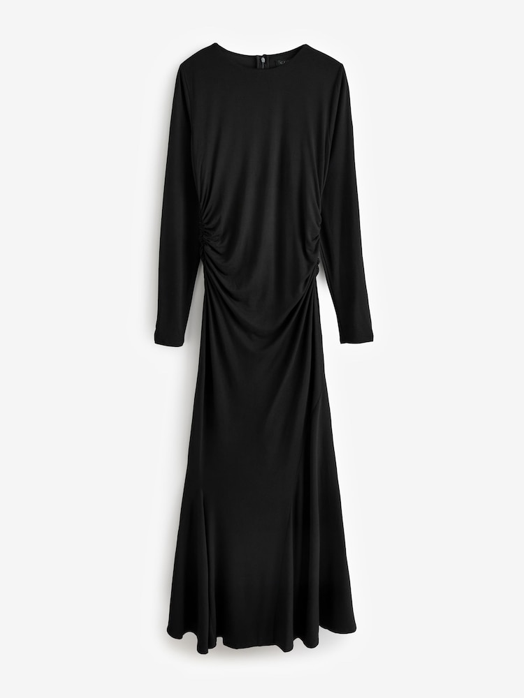 Guess Drew Knitted Long Sleeve Bodycon 100% Cotton Black Dress - Image 6 of 6