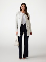 Guess Noelie Tweed 100% Cotton White Jacket - Image 2 of 5