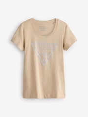 Guess Triangle Logo Short Sleeve 100% Cotton T-Shirt - Image 1 of 1