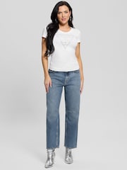 Guess Triangle Logo Short Sleeve 100% Cotton T-Shirt - Imagen 3 de 7