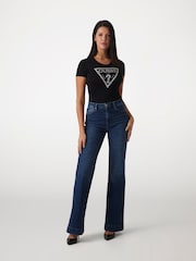 Guess Triangle Logo Short Sleeve 100% Cotton T-Shirt - Image 3 of 6