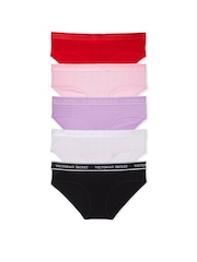 Victoria's Secret Red/Pink/Purple/White/Black Hipster Logo 5 Pack Knickers - Image 1 of 3