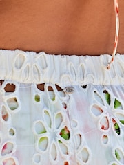 B by Ted Baker Broiderie Cotton Beach White Trousers - Image 5 of 6