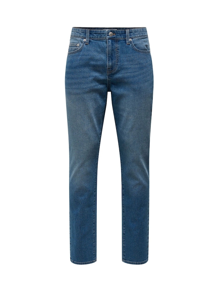 Only & Sons Blue Weft Regular Fit Stretch Jeans - Image 1 of 1