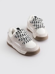 White Standard Fit (F) Chunky Lace Skate Trainers - Image 1 of 5
