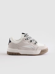 White Standard Fit (F) Chunky Lace Skate Trainers - Image 2 of 5