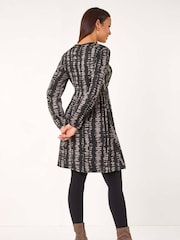 Roman Black Abstract Print Soft Knit Dress - Image 3 of 5