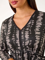 Roman Black Abstract Print Soft Knit Dress - Image 5 of 5