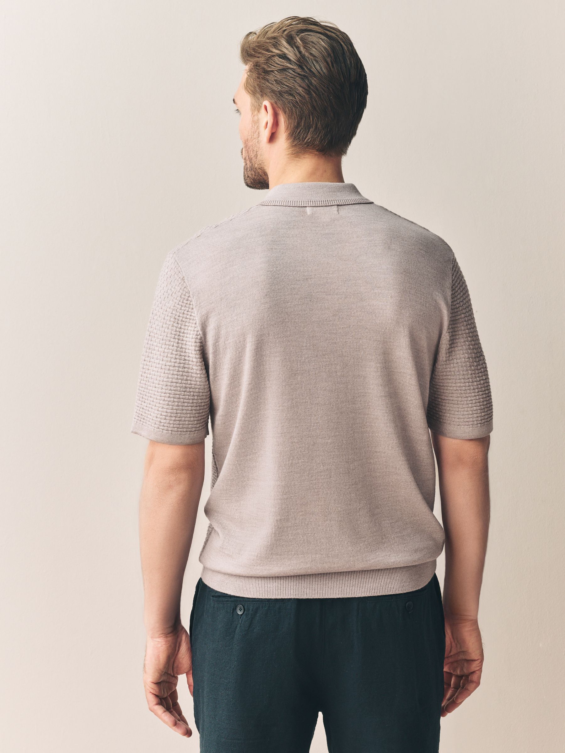 Buy Neutral Regular Fit Signature 100% Merino Textured Short